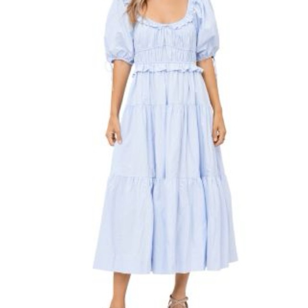 en saison | Blue Puff Sleeve Maxi Dress